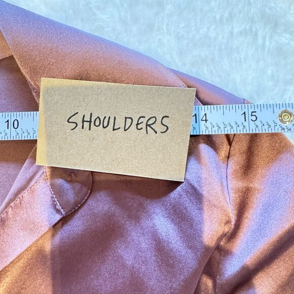 BCBG Max Azria Brown Silk Top Size S 🛸 short sleeve with wrap detail - Picture 4 of 10